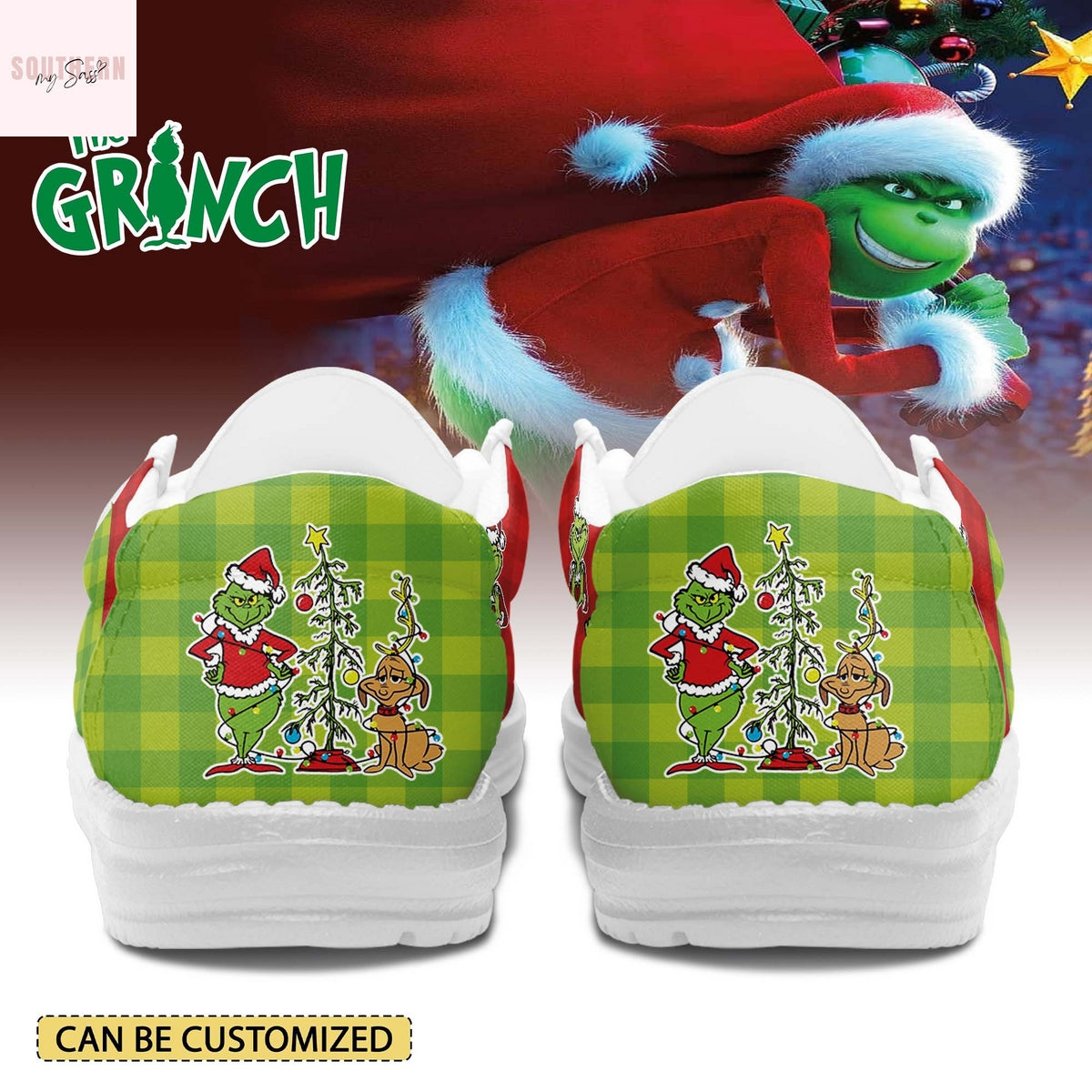 Personalized The Grinch x Christmas Hey Dude Shoes