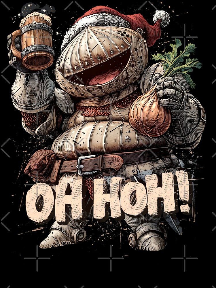 Onion Knight Santa Jolly Traveler Christmas Gaming Print Design by Senpaiwaves