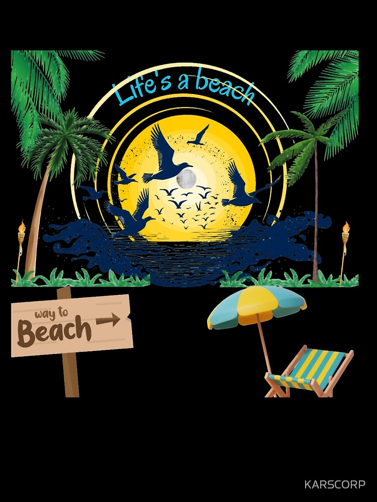 Life in Beach Printed Graphic T-Shirt by KARSCORP