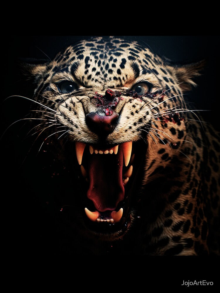 Fierce Tiger Face in Wildlife - Roaring Jungle Predator Art by JojoArtEvo