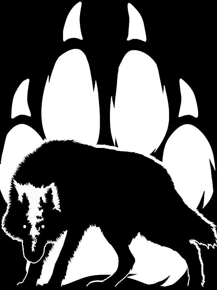 Wolf silhouette and paw by ivoreegoin