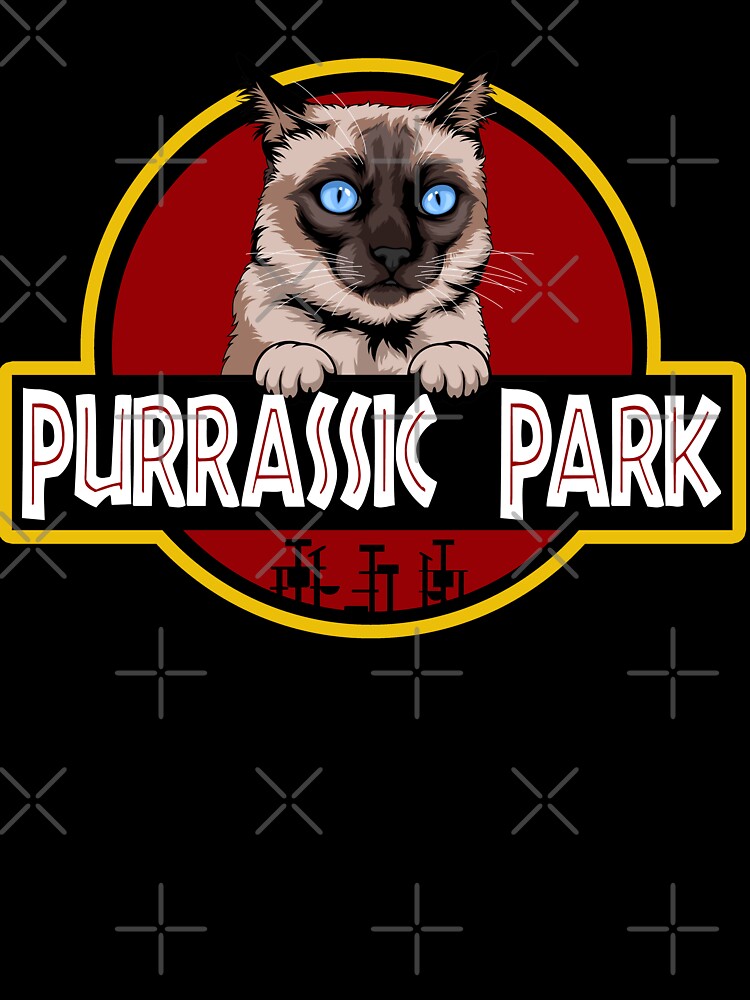 Funny Siamese Cat Purrassic Park by Funny Shirts Matter