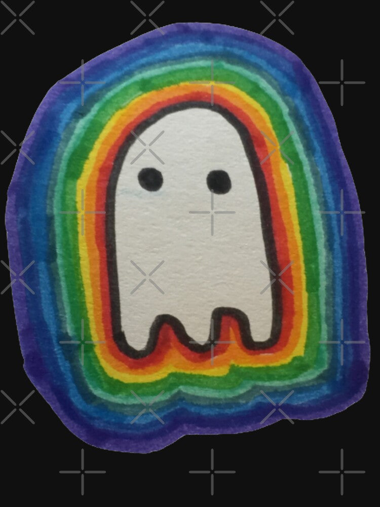 Cute Rainbow Geeky Ghost |  GEEKS IN OTHER WORLDS by Le Plus Three