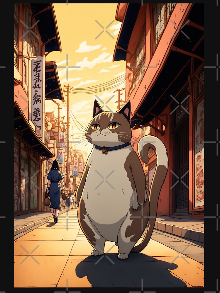 Chubby cat standing on the street by KoolArtDistrict