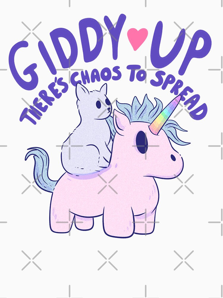 Cute Cat Riding Unicorn - Giddy Up, There’s Chaos to Spread by Jess.a.creates