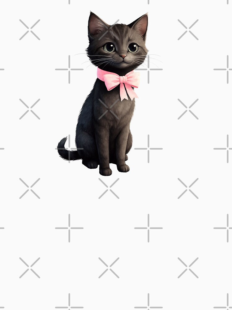 Watercolor Cat Character and Bow by Victoria Riabov