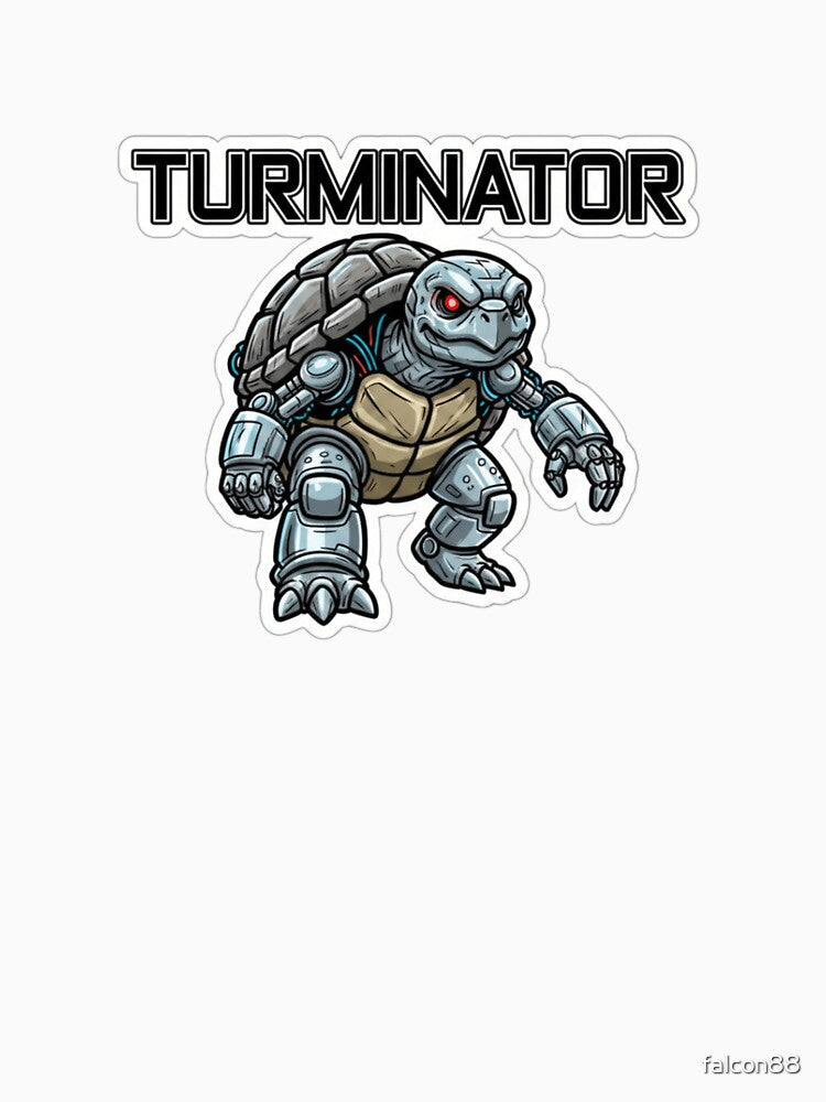 Turminator – Cyborg Turtle Action Movie Parody Sticker by Imaginarium of Chaos falcon88