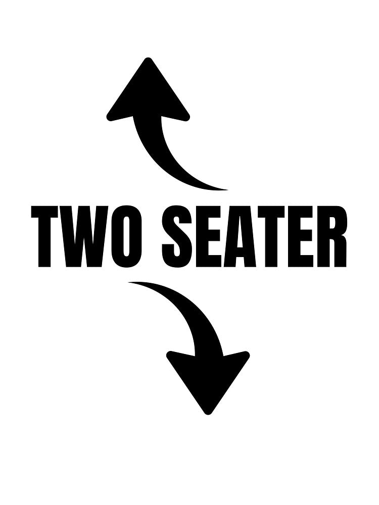 Two Seater Funny Arrow Typography | Subtle Innuendo Design by OURART15