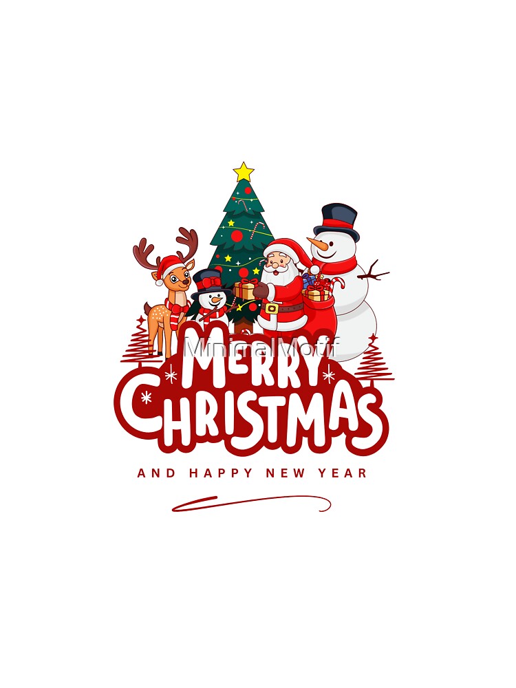 Festive Christmas Characters & Tree Illustration by MinimalMotif