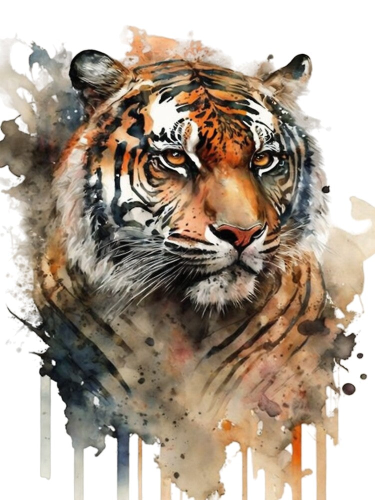 Crowned Majesty: Captivating Bengal Tiger Portrait by WildSpiritPaint