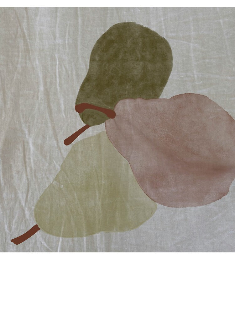 Illustrative poster with pears. Textured image of a pear. by TaniaArtDesign