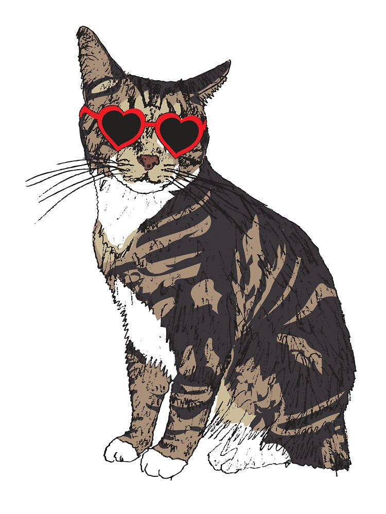 Cat With Heart Glasses by lmdyp