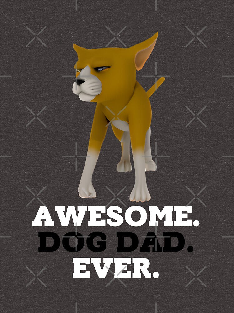 Mens Awesome Dog Dad Ever 3D  Funny Fathers Day Hilarious Graphic Puppy Tee Guy by BOHOVIN