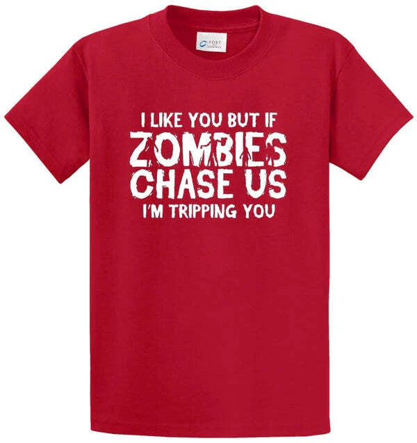 Zombies Chase Us Printed Tee Shirt Regular and Big and Tall Sizes