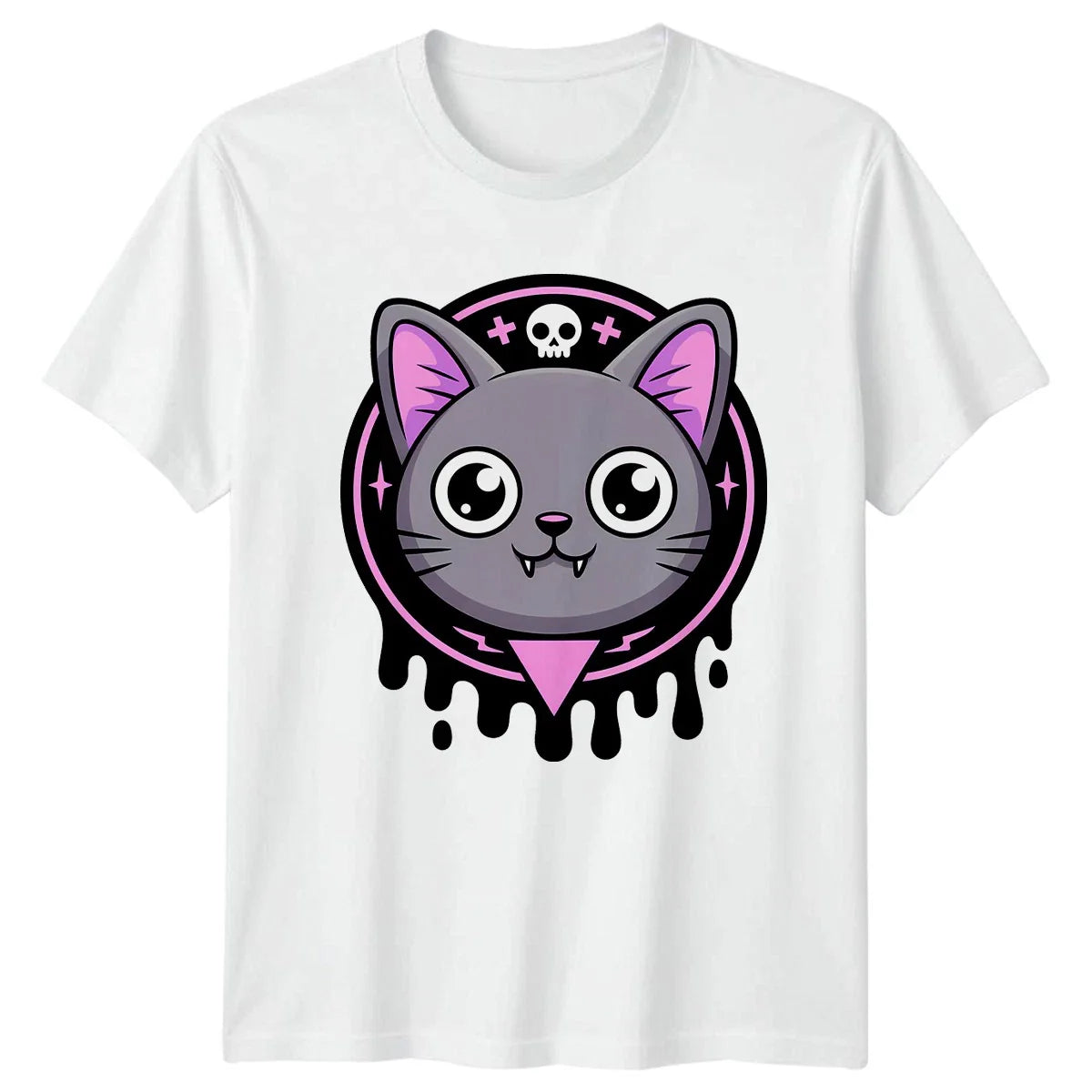 Spooky Kawaii Vampire Cat T-Shirt Vampire Cat Halloween Gift For Him And Her