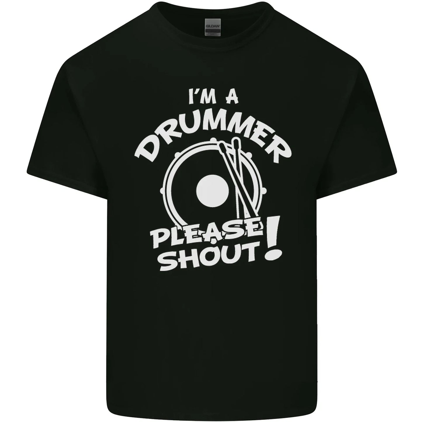 Drumming Im a Drummer Please Shout Funny Mens Light Cotton T-Shirt