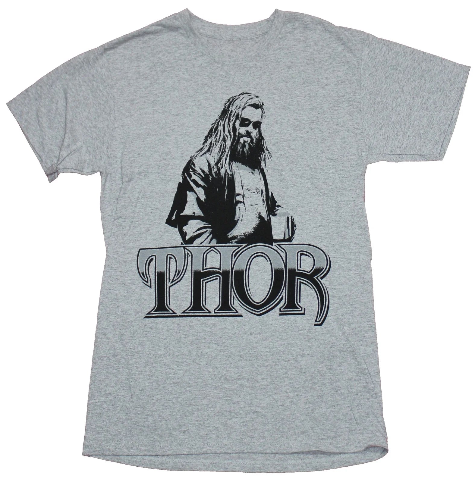 Thor Mens T-Shirt - Fat Thor Over Word Logo