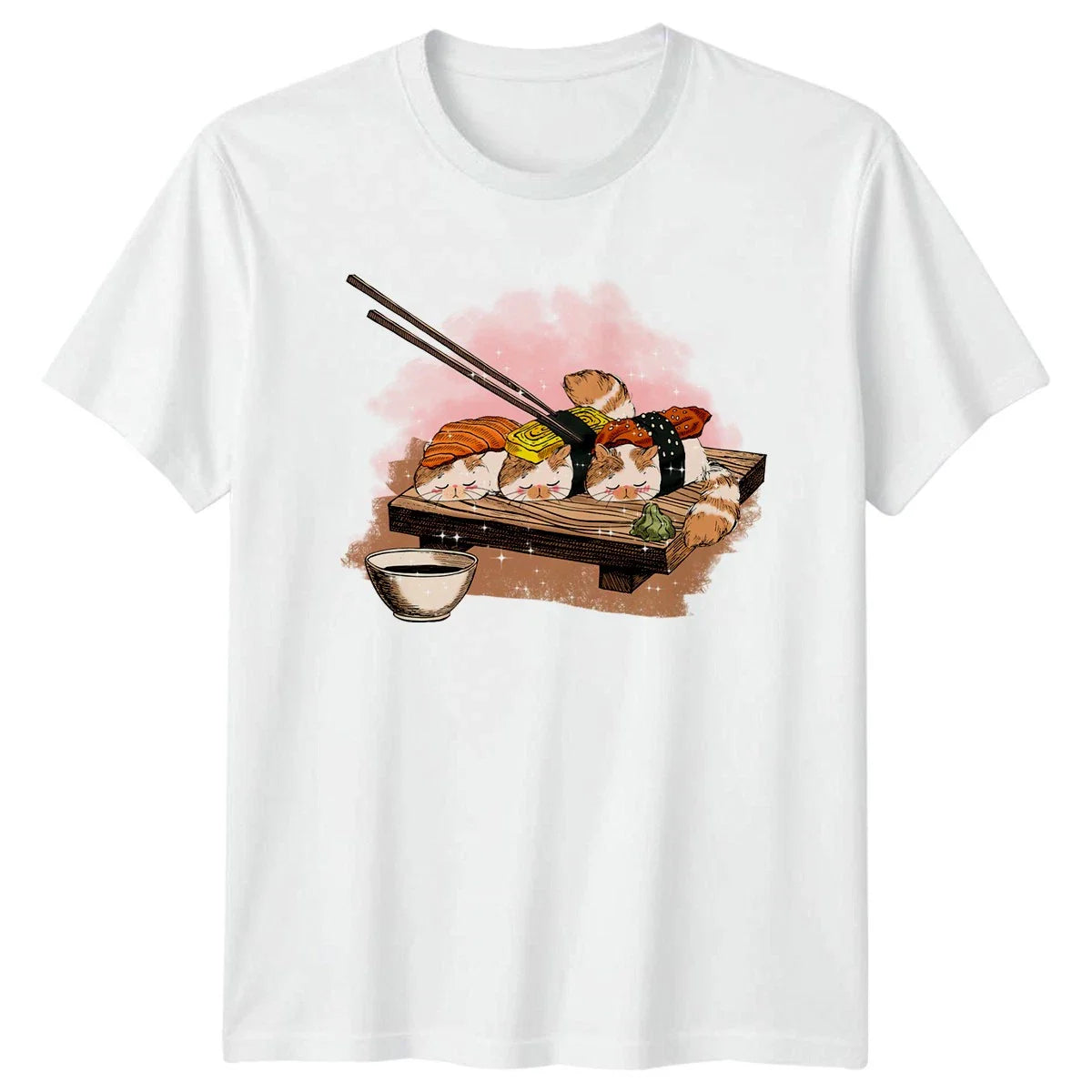 Sushi Cats Kawaii Food T-Shirt Sushi Cats Birthday Gift For Him And Her