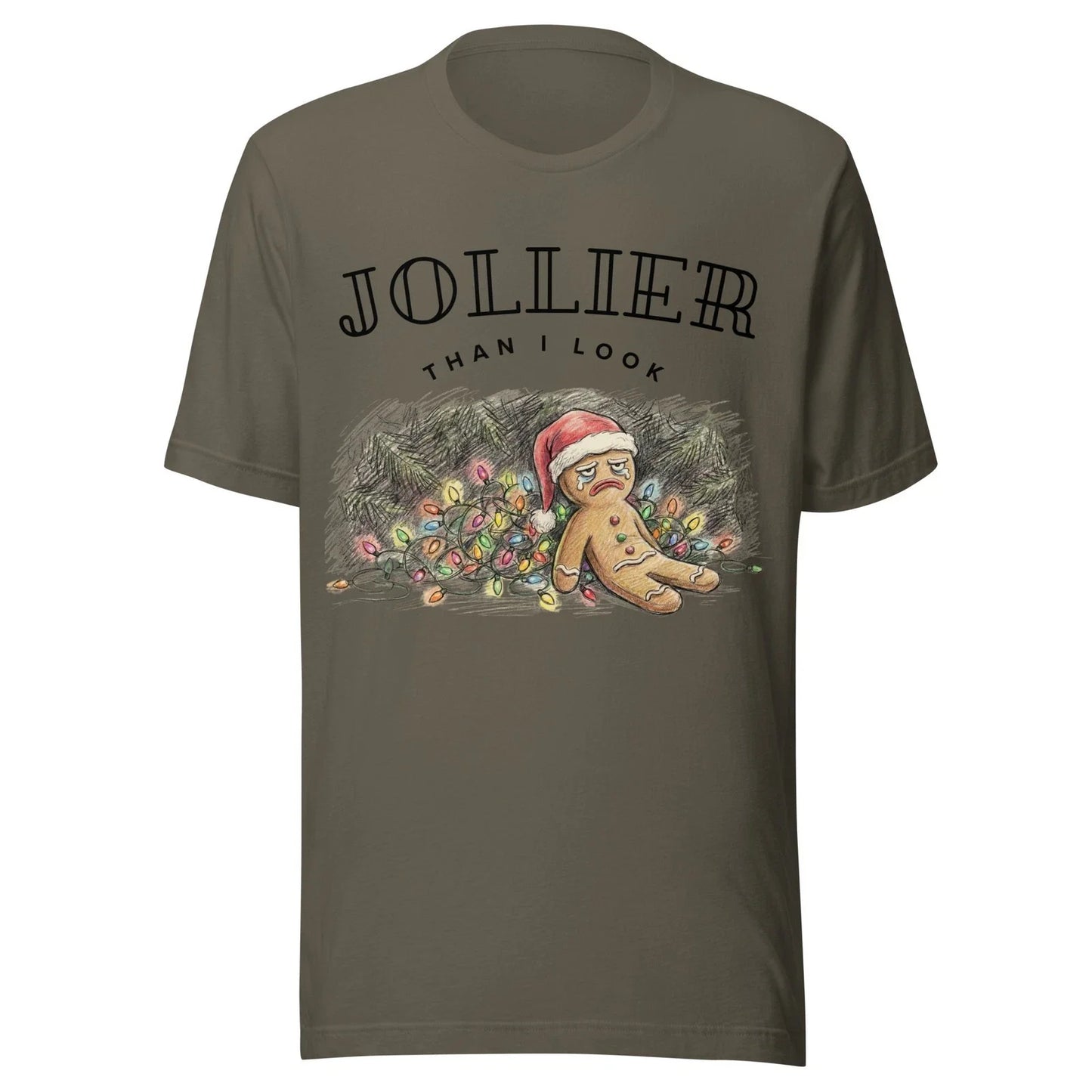Jollier Than I Look Funny Grumpy Christmas T-Shirt Unisex