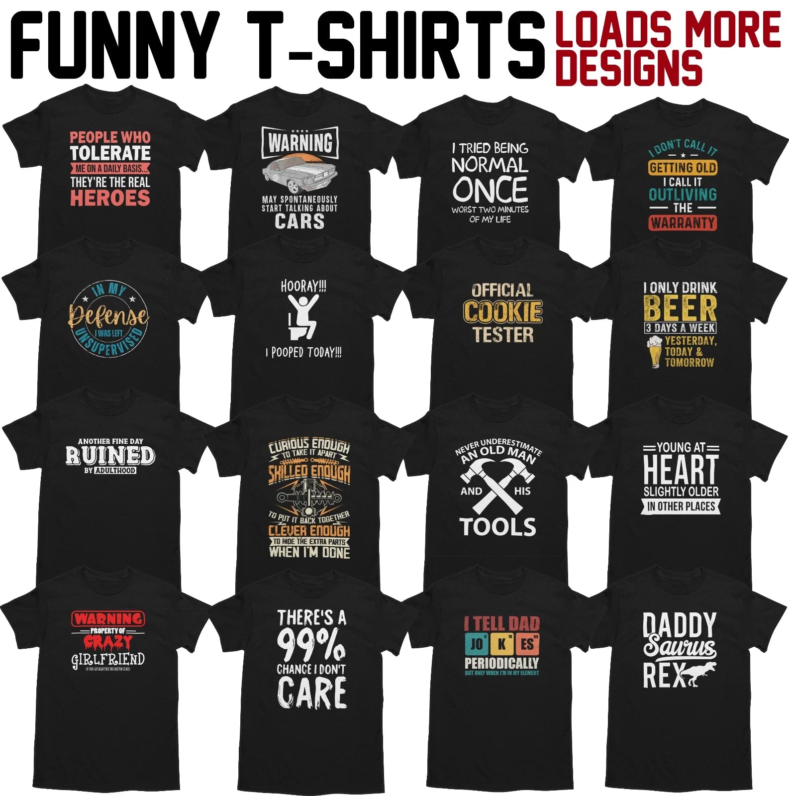 Adults Funny T-Shirt Men Novelty Joke T-Shirt Rude Sarcastic Gift Black Tee Top
