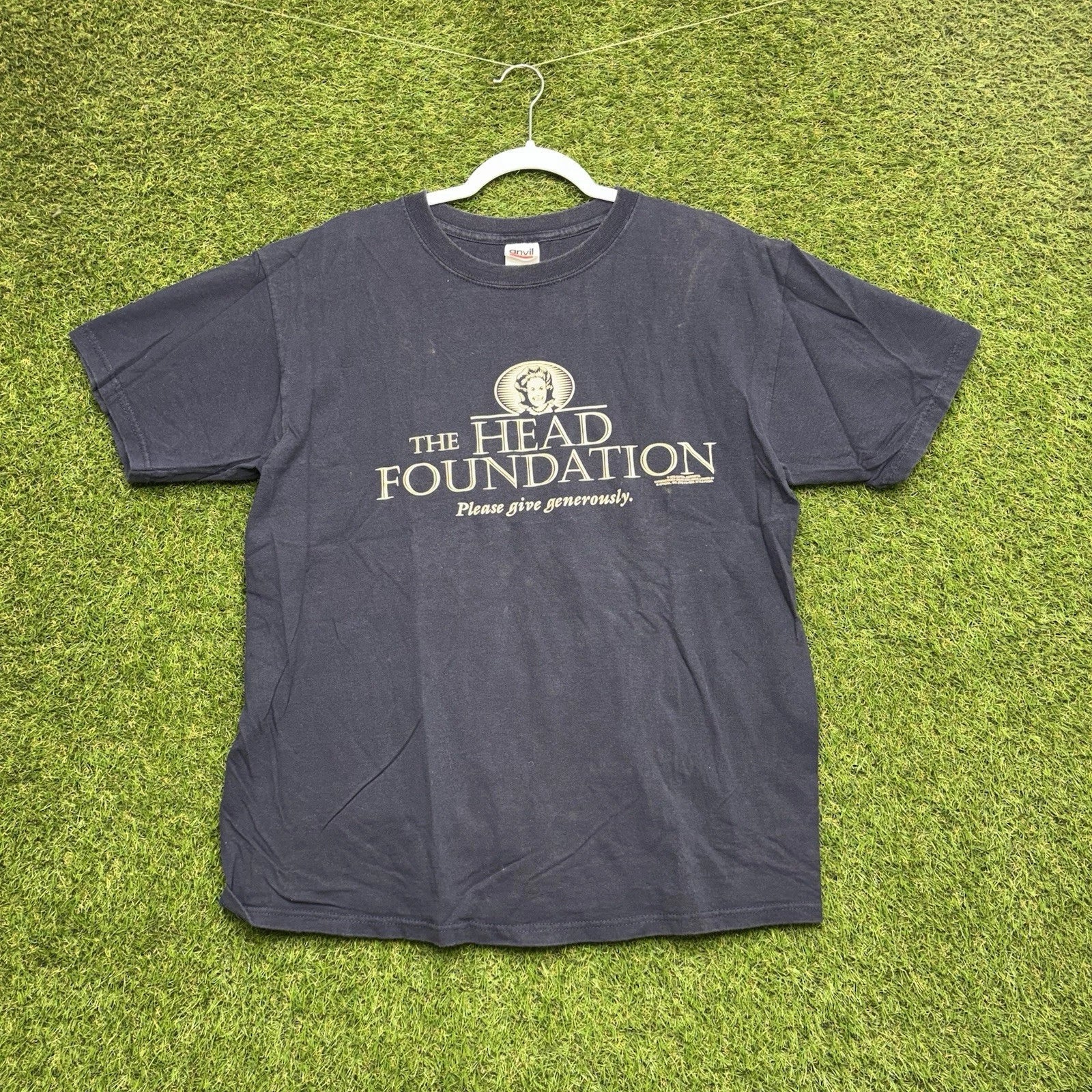Vintage The Head Foundation Please Give Generously Shirt Mens Large Joke Funny