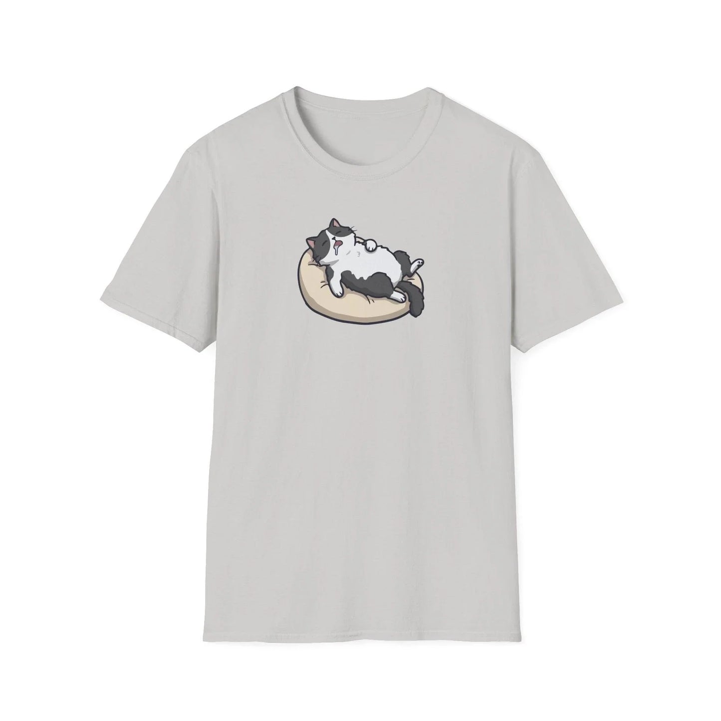 Sleeping Cat Illustration T-Shirt | Kawaii Cat on Pillow