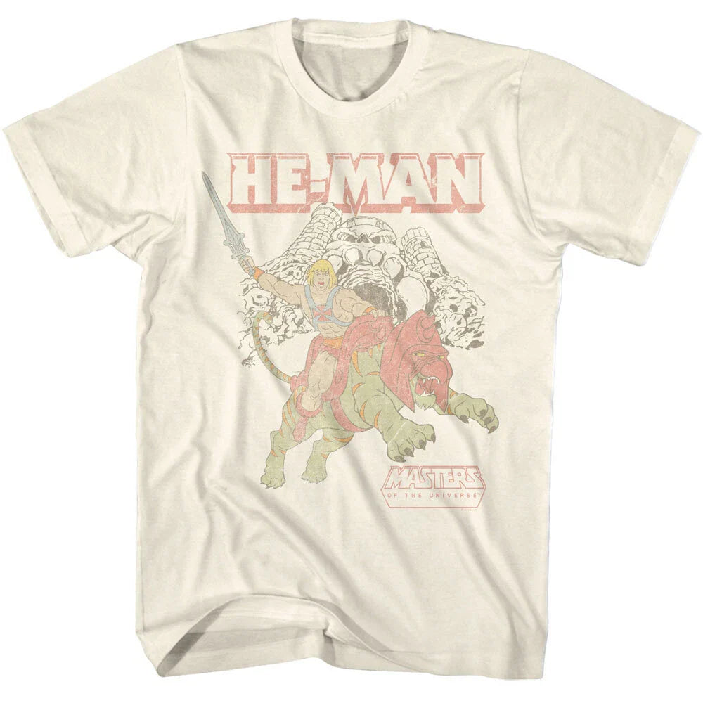 Masters Of The Universe He-Man Battle Cat Castle Grayskull Men's T Shirt
