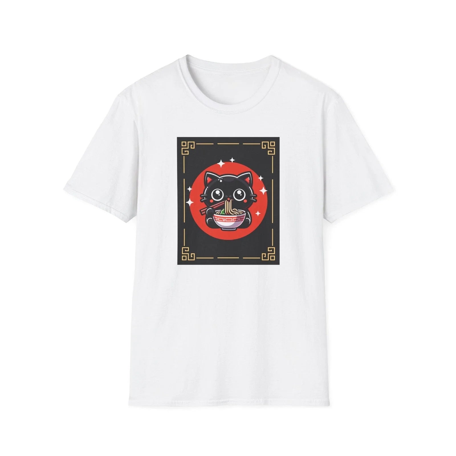 Funny Cat Ramen Noodle Japanese Anime Manga Ramen Kawaii Kitty Graphic T-Shirt