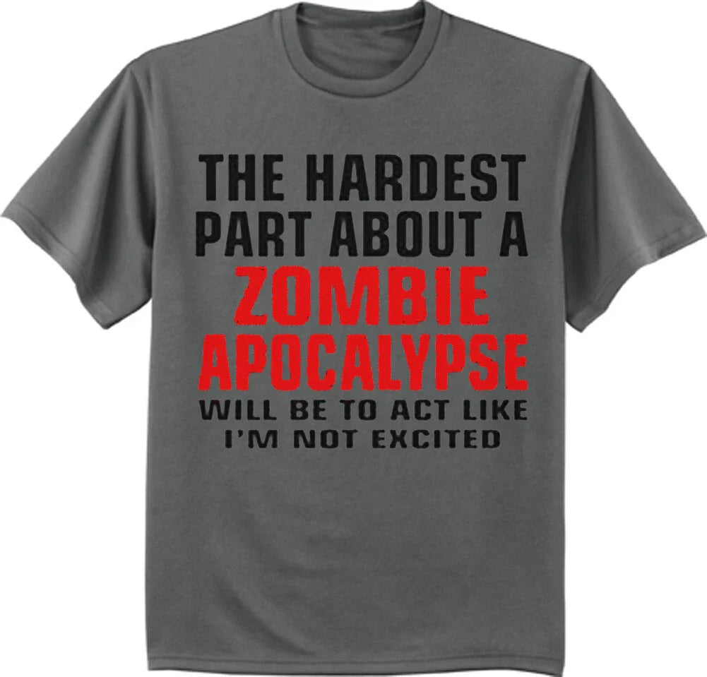 Funny Zombie Apocalypse T-shirt Mens Gifts Graphic Tees Clothing Gamer Gear