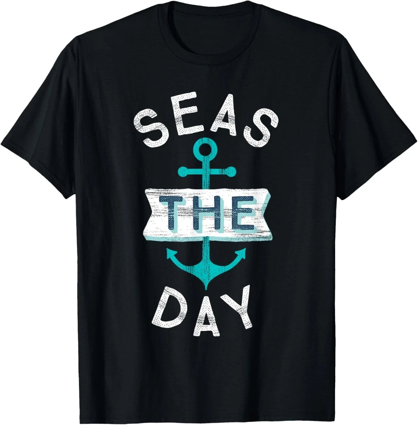 Funny Cruise Shirt Saying Seas Day Teal Nautical Anchor T-Shirt