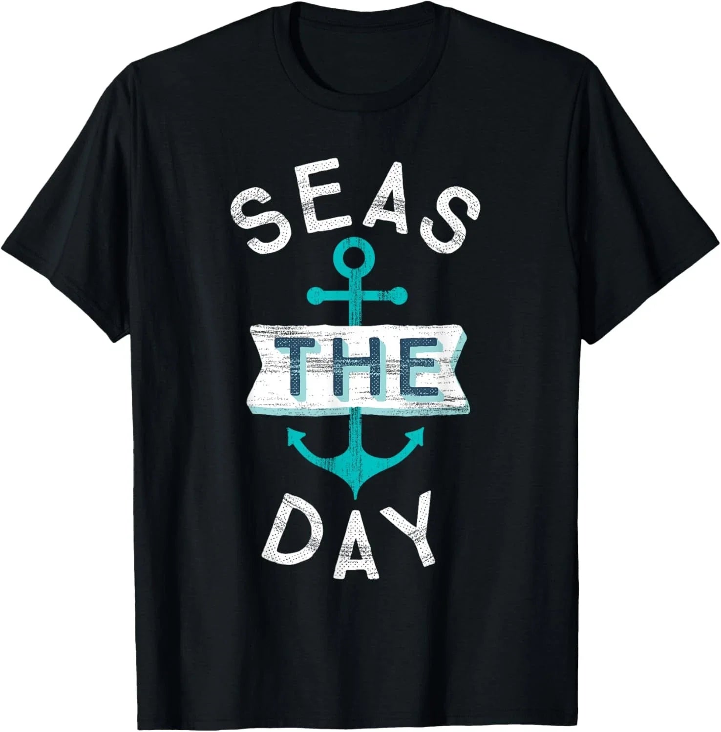 Funny Cruise Shirt Saying Seas Day Teal Nautical Anchor T-Shirt