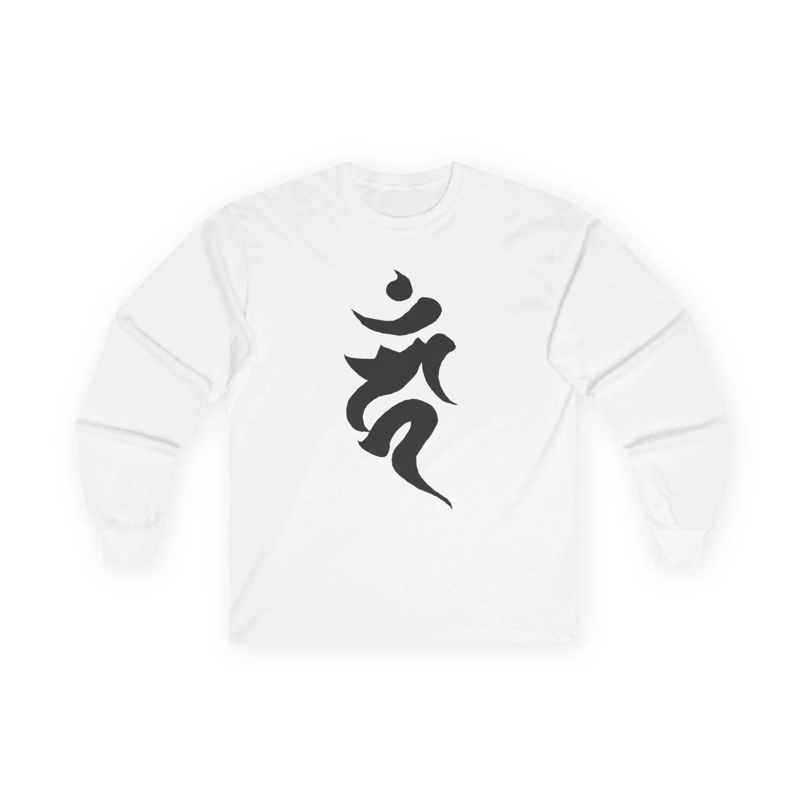 Japanese Calligraphy Fudo Myo-o Long Sleeve Tee | Buddhist Symbol