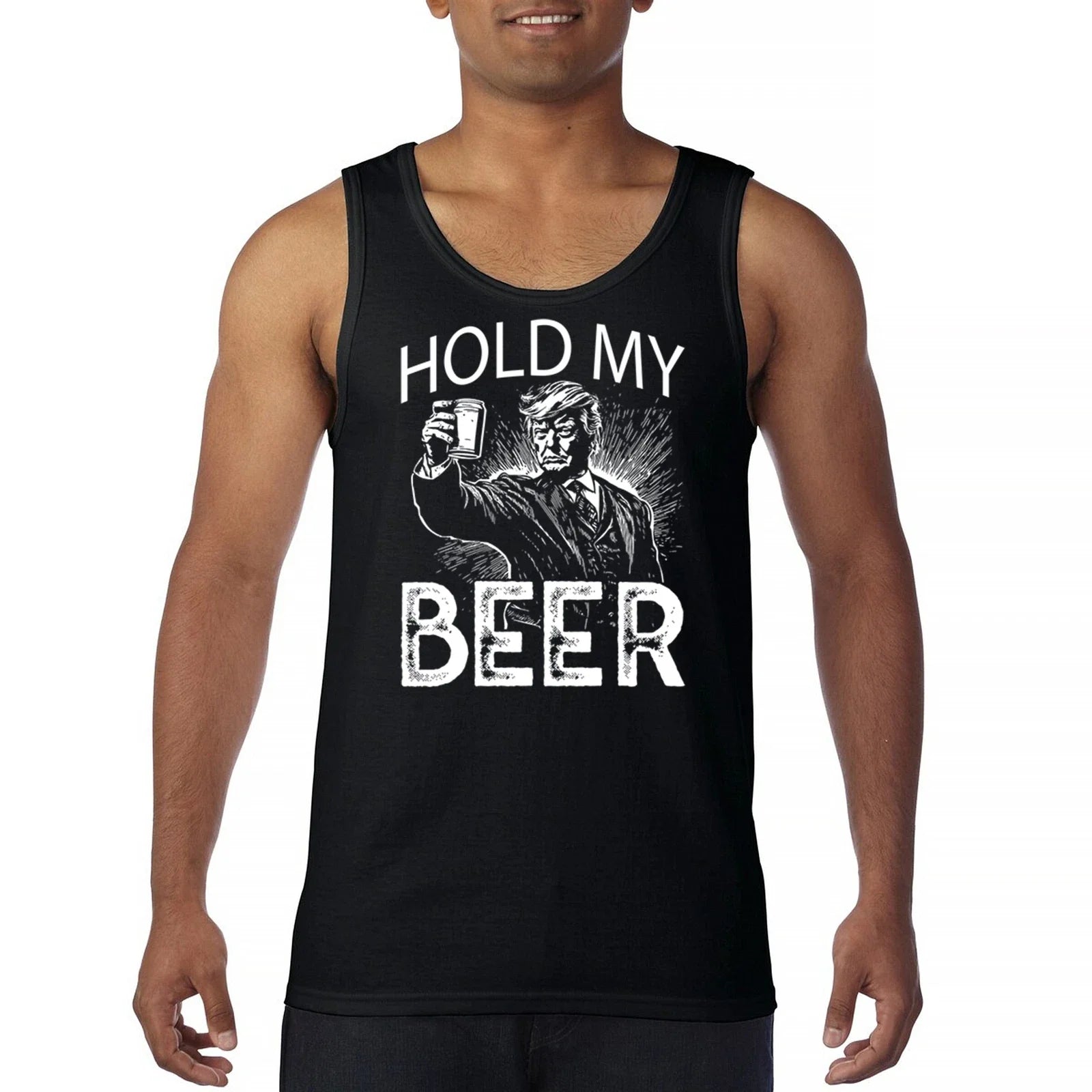 Hold My Beer Donald Trump 2024 Tank Top 47th President MAGA Funny Men's Top