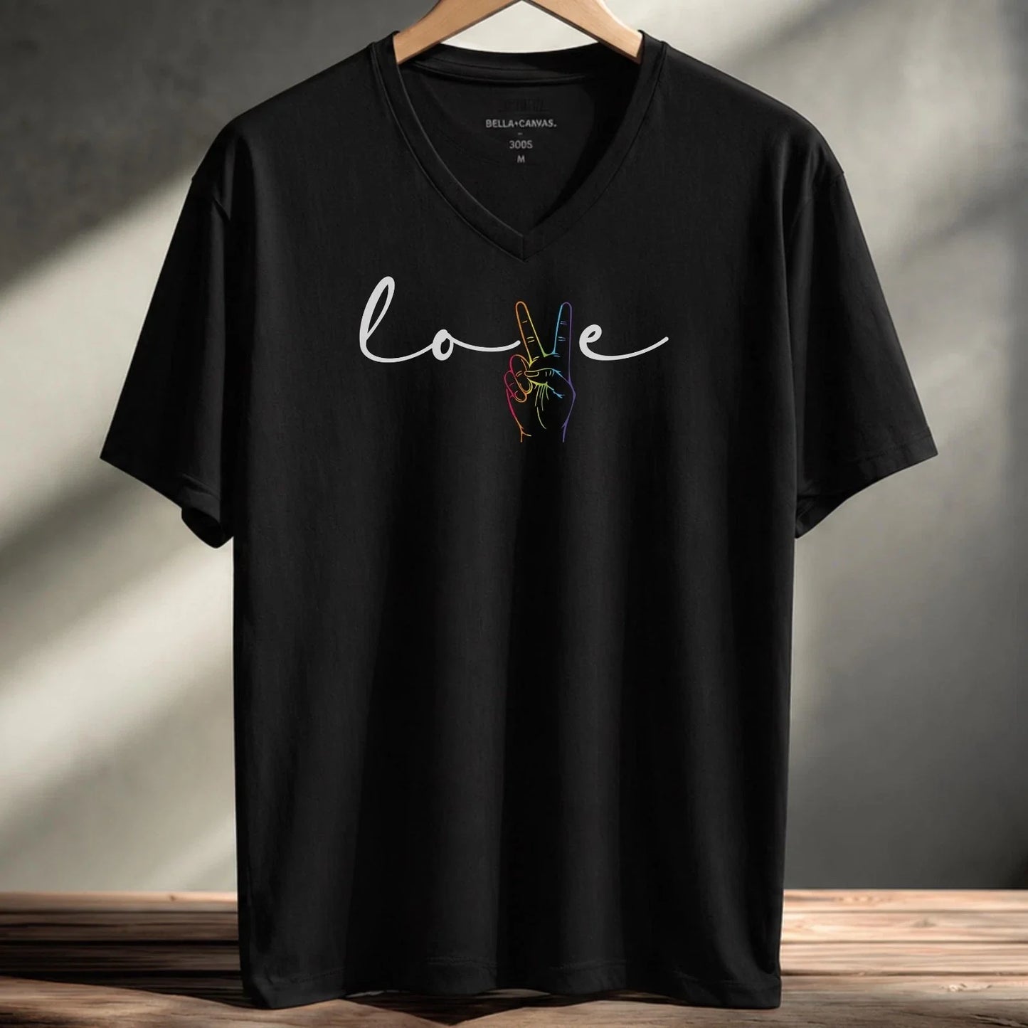 HOT Rainbow Love Hand Line Art Pride T-Shirt LGBTQ Equality Gift Tee S-5XL