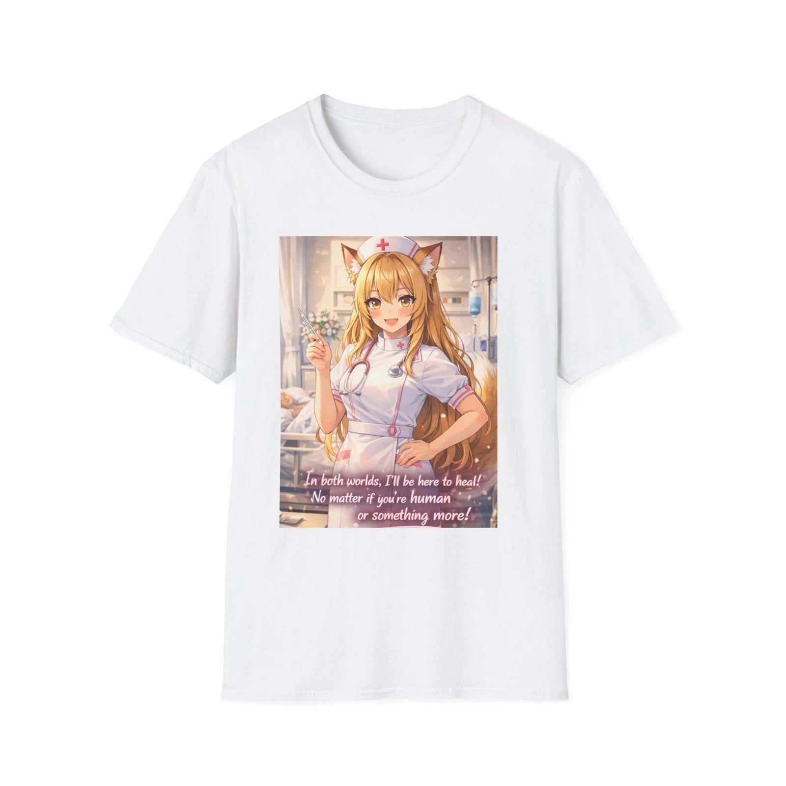 Anime Nurse Catgirl T-Shirt | Kawaii Hospital nurse uniform T-shirt