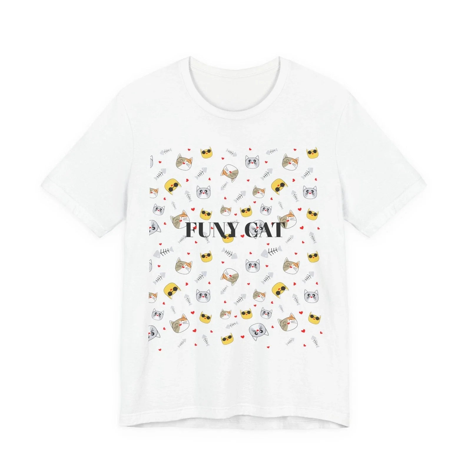 Cute Cat Pattern Tee | Kawaii Cats, Sushi, Paw Prints