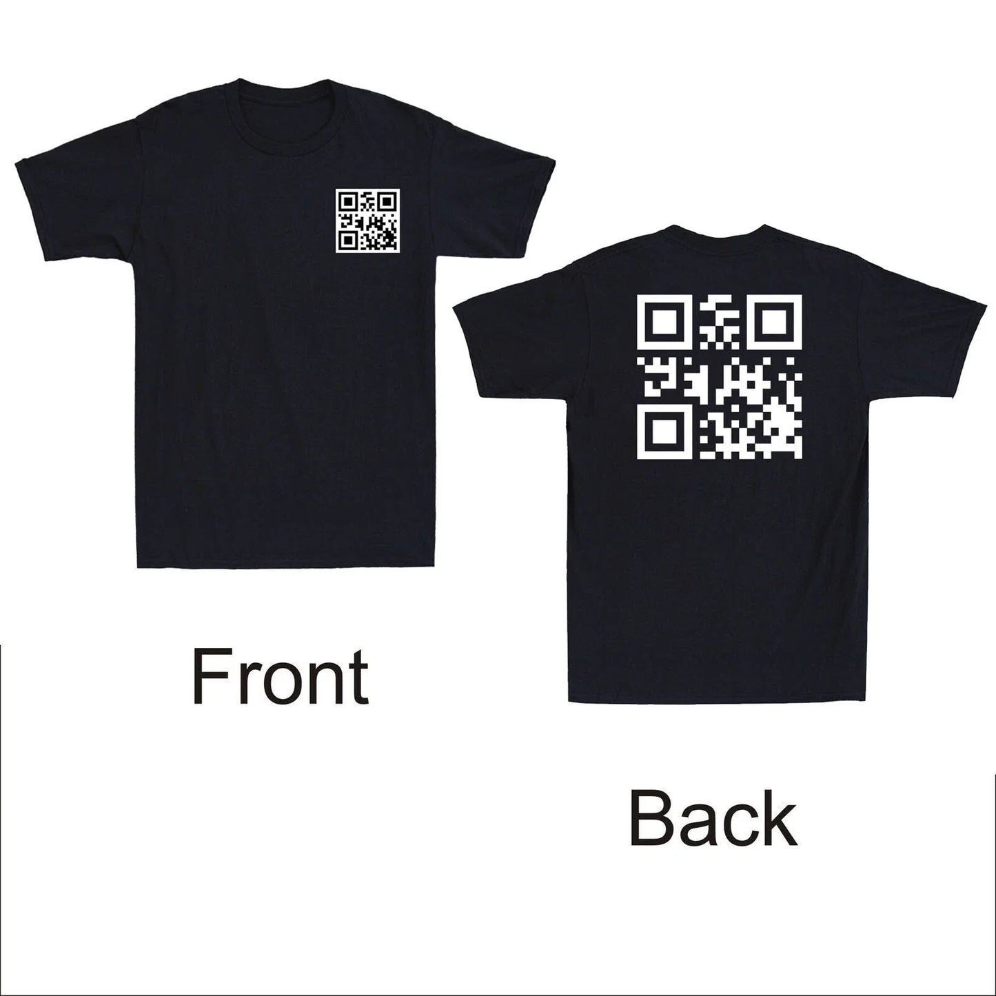 Fuc k You Q R Code Funny QR Code Meme Joke Quote Gift Front & Back Men's T-Shirt