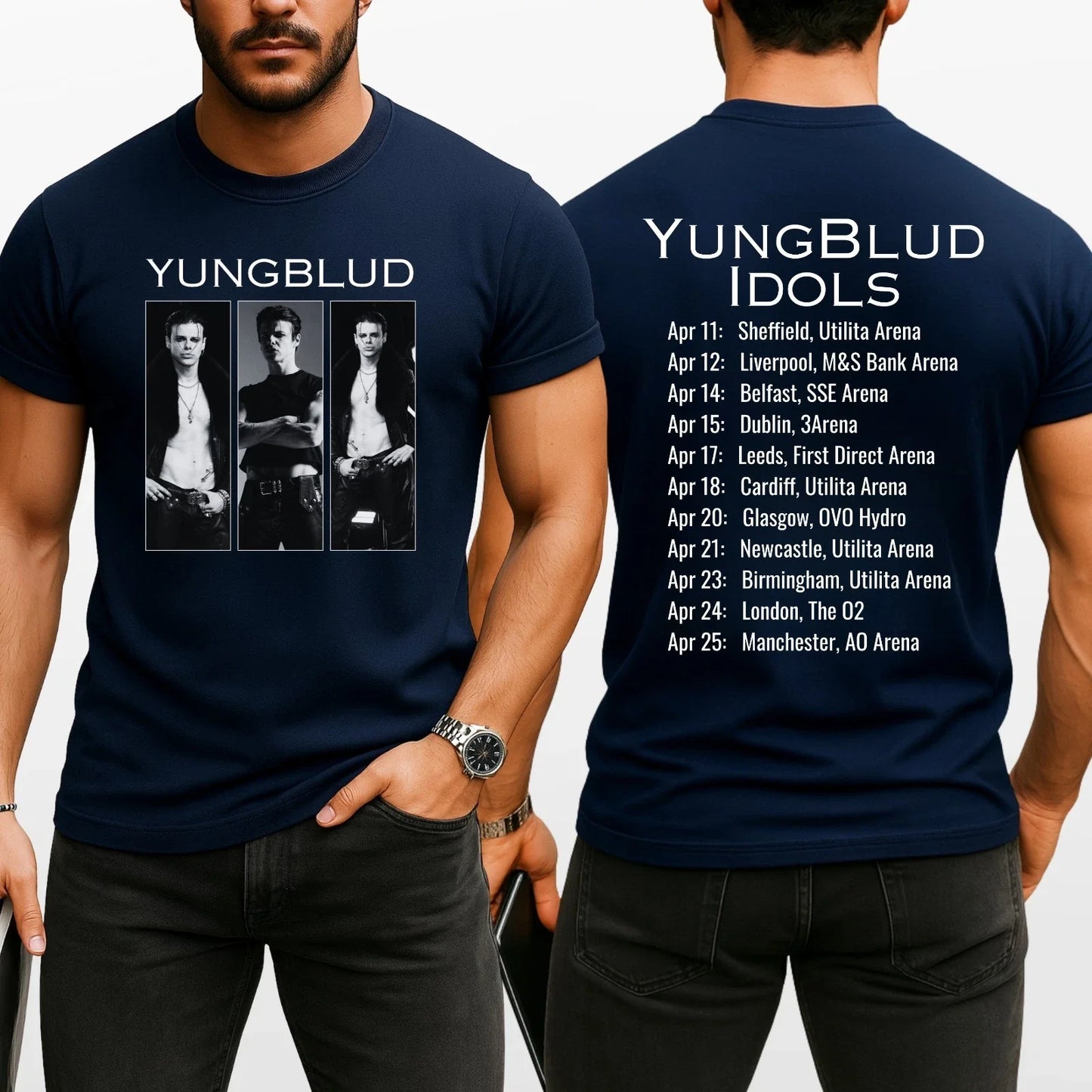 Yungblud Idols UK Tour 2026 T-Shirt Rock Band Concert Dates Music Fan Top