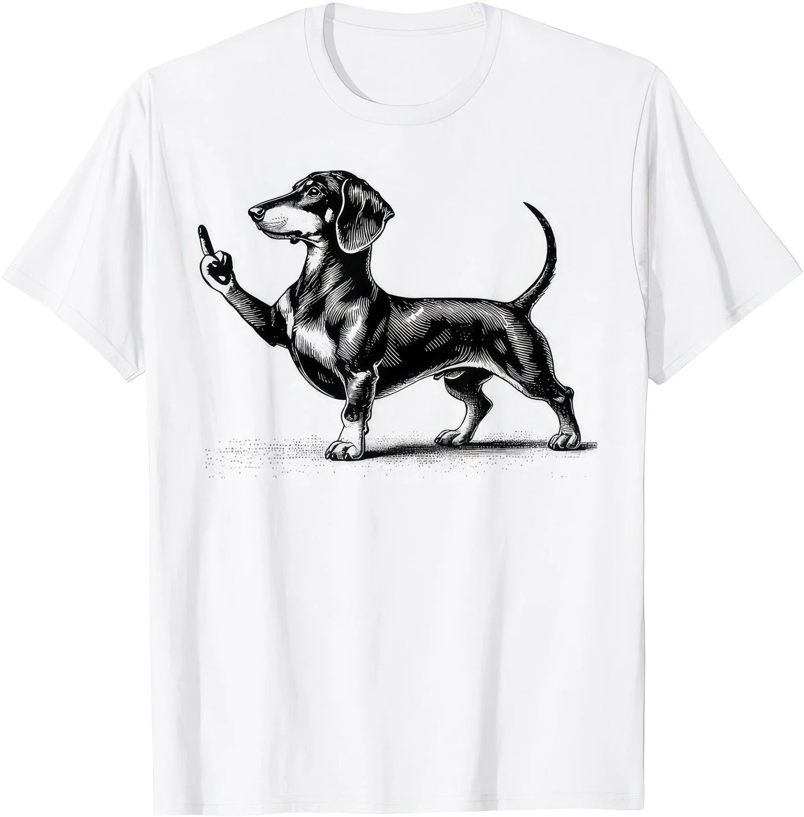 Funny Dachshund Middle Finger Meme Dog Graphic T Shirt Sarcastic Gift