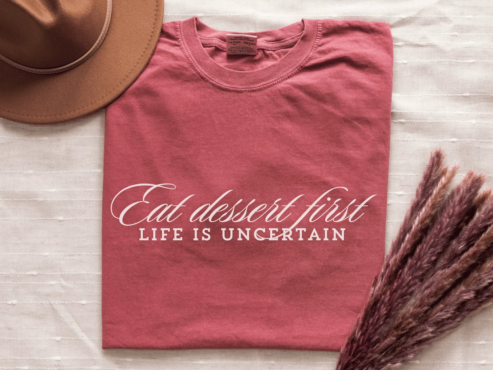 Eat Dessert First Graphic T-shirt, Funny Quote Birthday Gift, Sarcastic Shirt