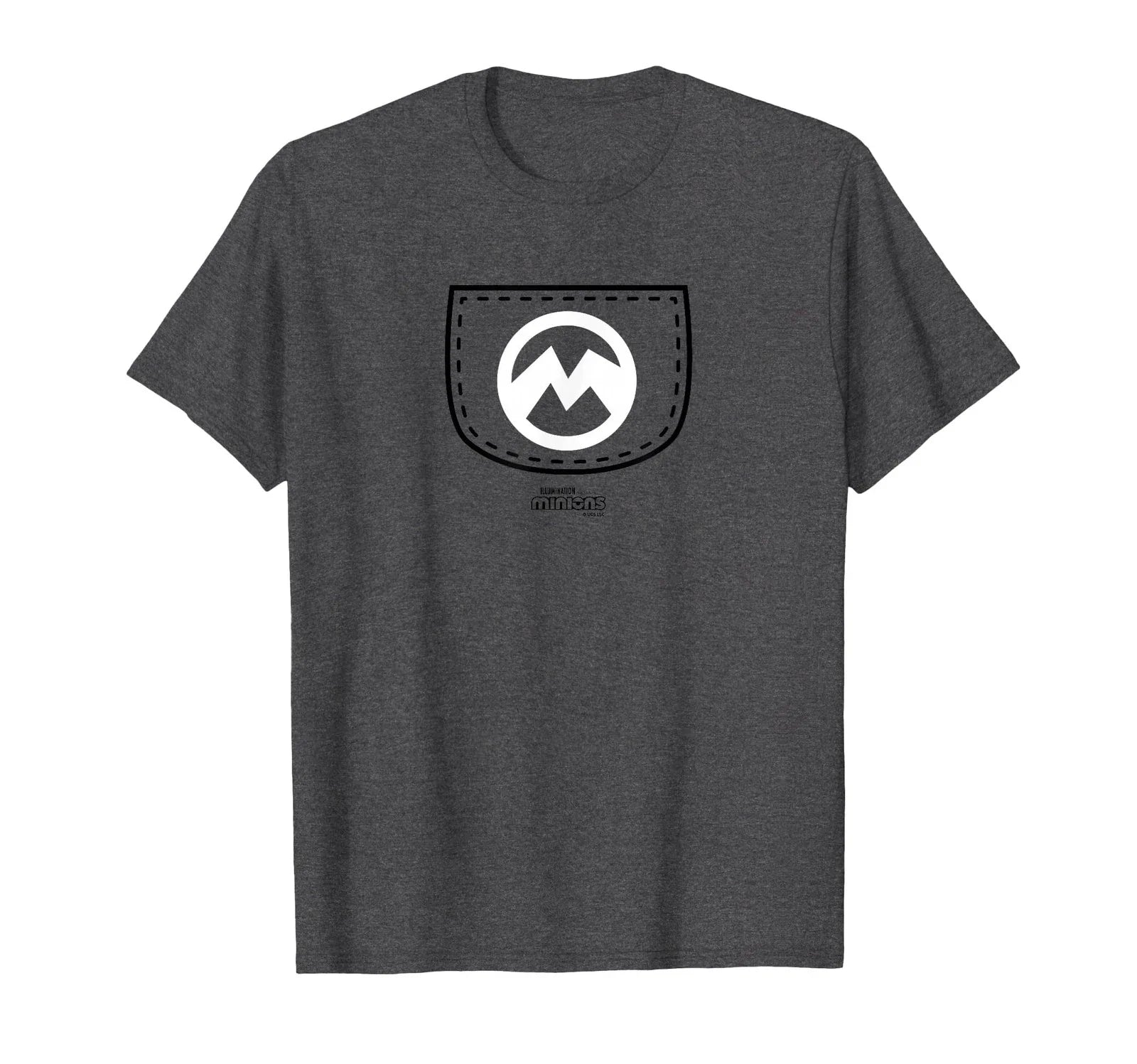 Evil Minion “M” Faux Pocket Graphic T-Shirt