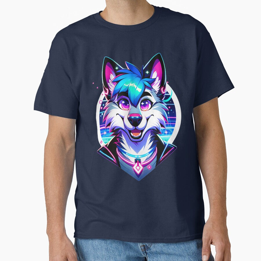 Cyberpunk Neon Furry Anthro Wolf by BlueBullBazaar