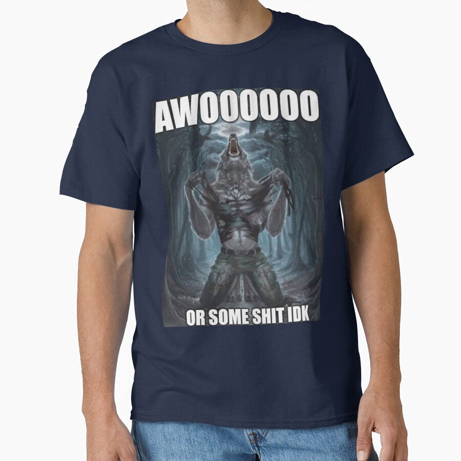 Wolf ripping shirt howling at the moon cringe edgy cursed alpha male by DisgustangCO