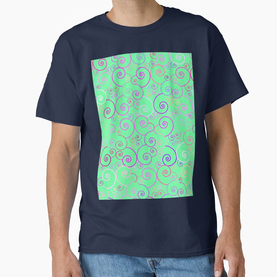 Beautiful green spiral abstract floral pattern by urban-color