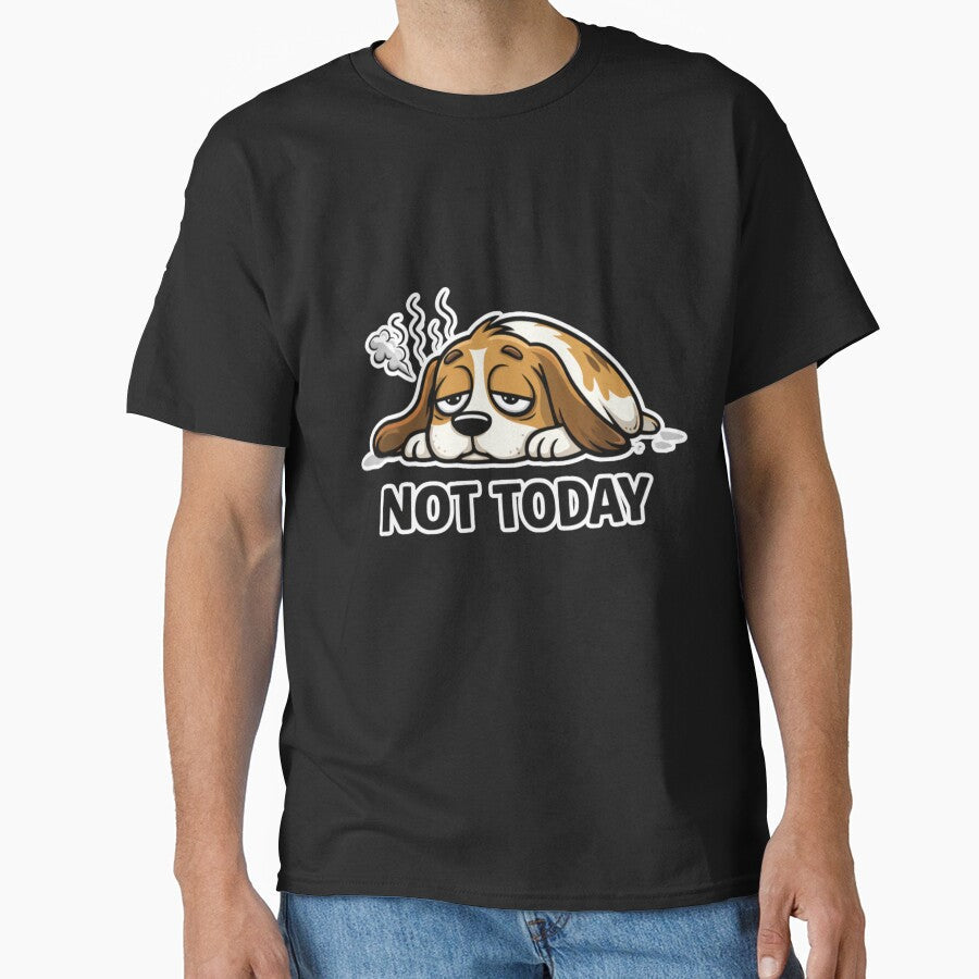 Monday Dog Not Today Funny Cartoon by LazyMoodStudio