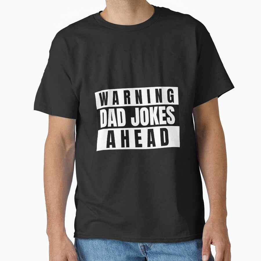 WARNING DAD JOKES AHEAD LOGO T SHIRT by BLAKVERSE DESIGNS