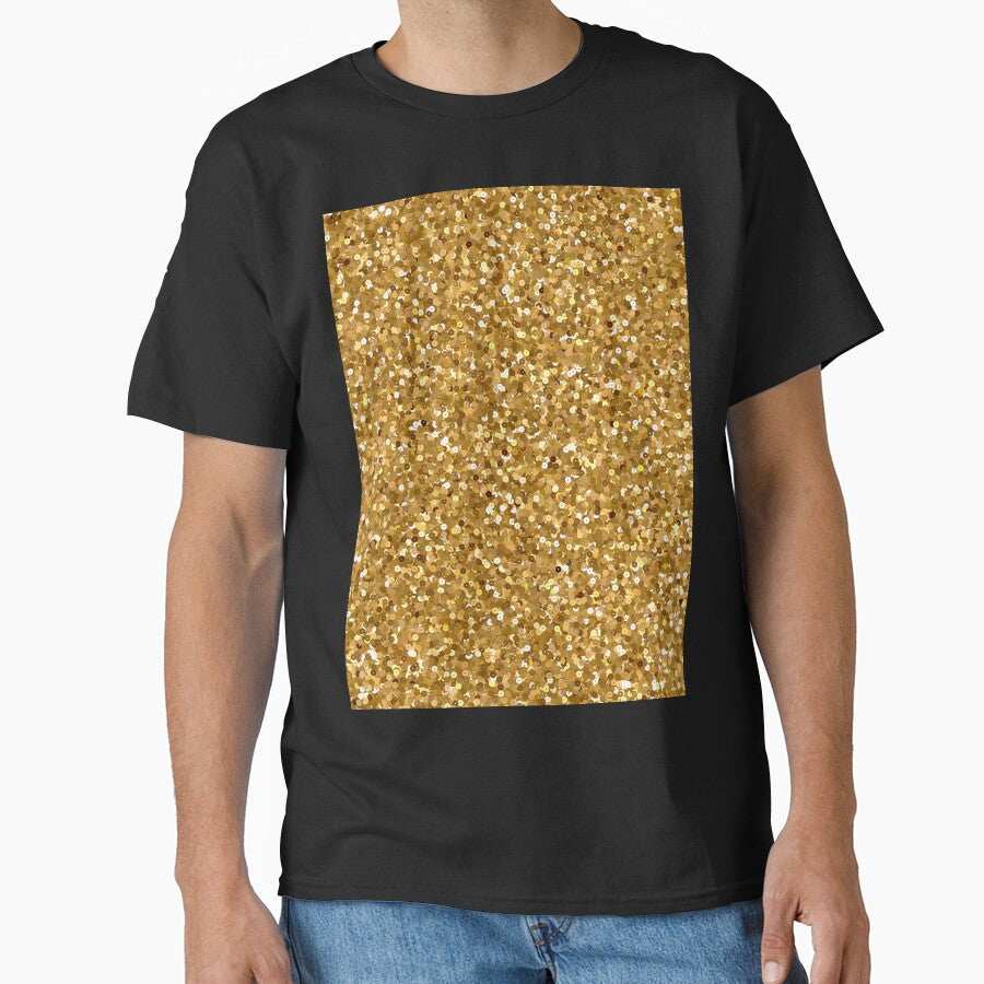 Printed image of golden glitter and sequins by JaReVa