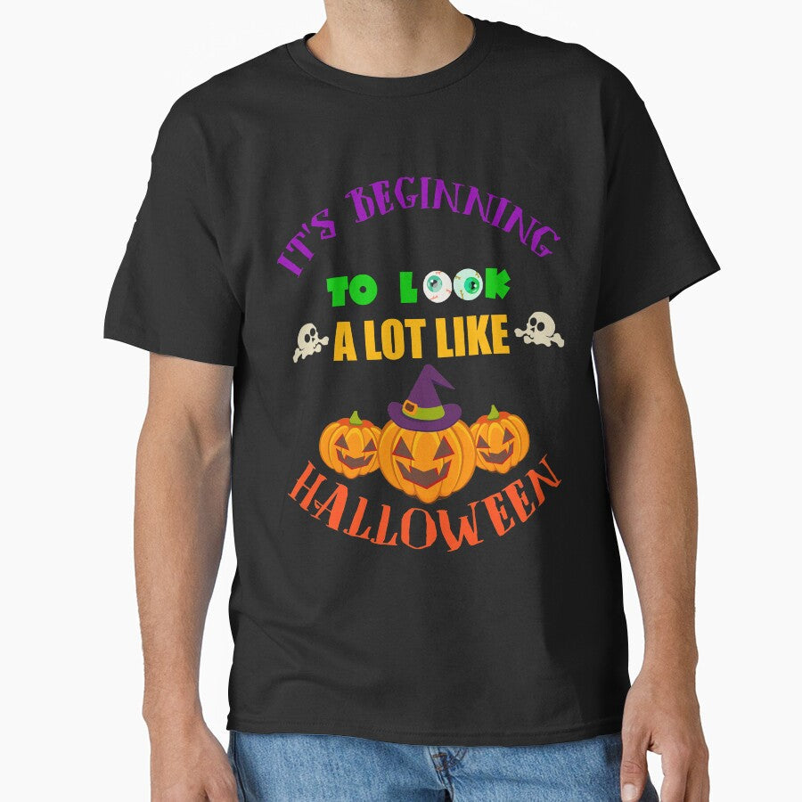 It's Beginning To look A Lot Like Halloween Pumpkin T-Shirt by Bendthetrend