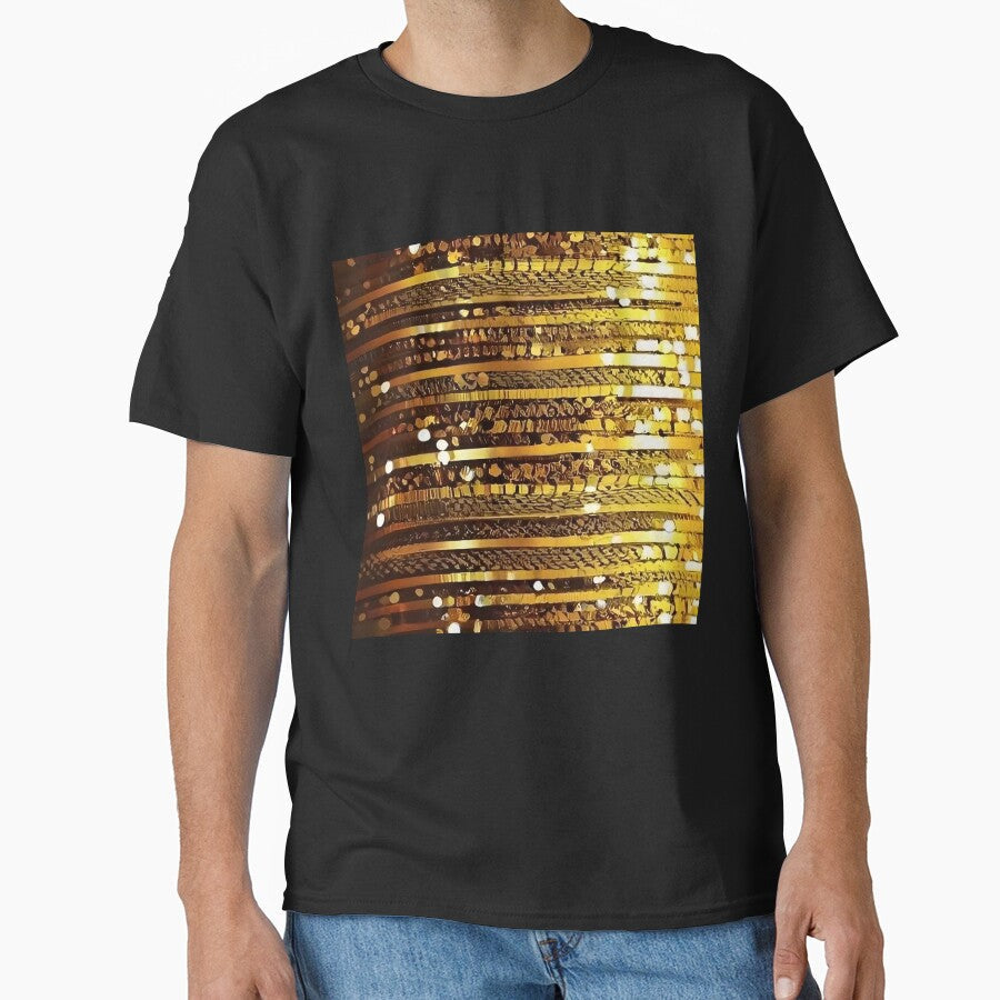 Printed image of sparkling golden glitter and sequins v2 by JaReVa