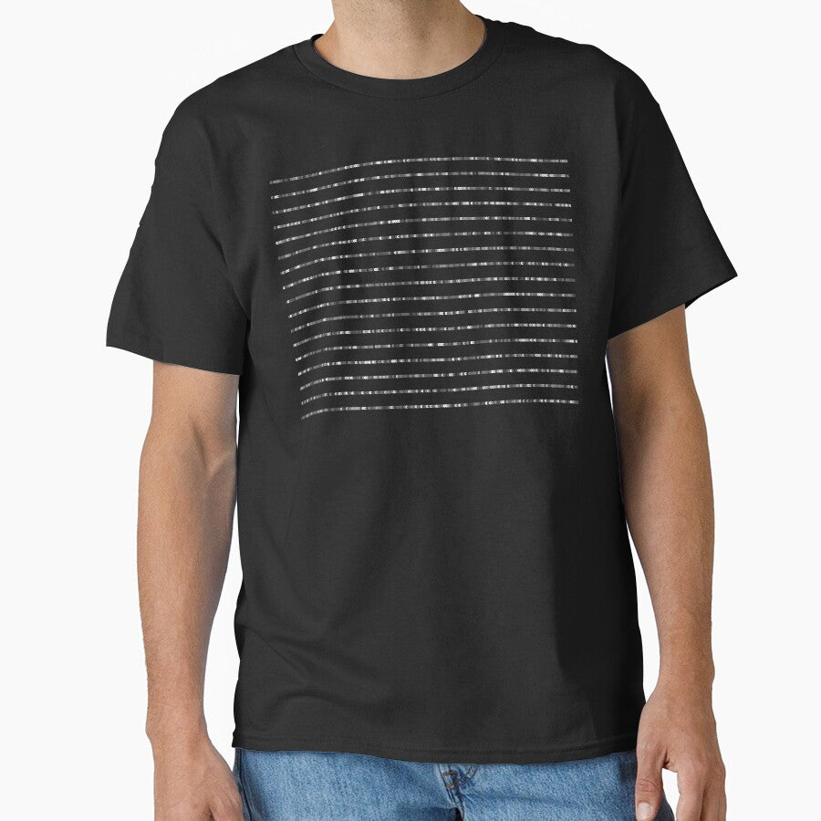 Printed image of silver sequins - horizontal stripes on black background by JaReVa